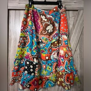Multicolor Tiered Skirt by Mainbocher SZ 14